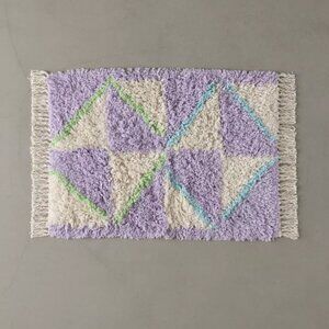 Urban Outfitters Pinwheel Fauxkati Shag Purple and Cream Rug 2' X 3'